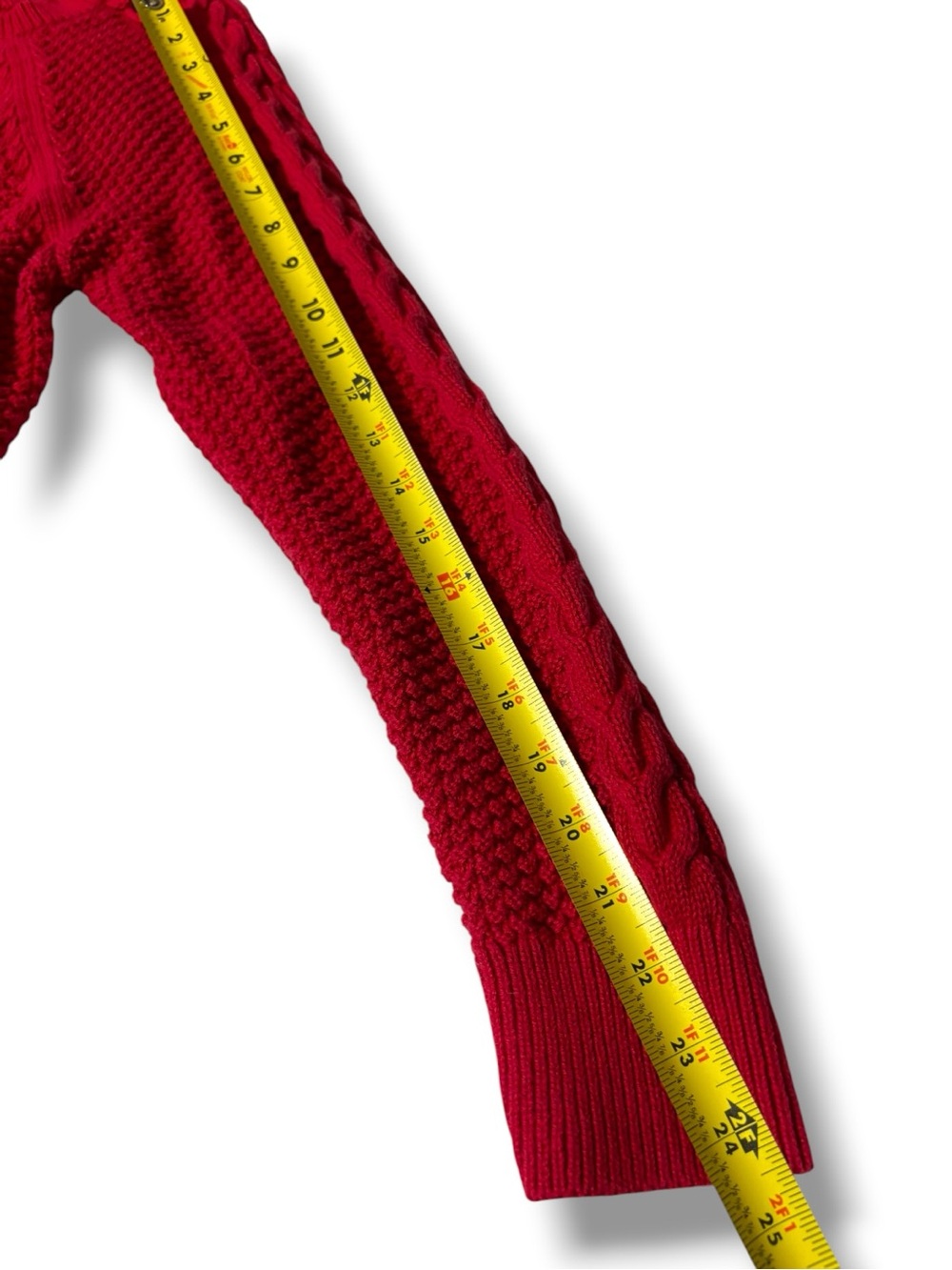 GAP Red Cable-Knit Long Sleeve Classic Design Comfy and Cozy Crewneck Sweater - Picture 14 of 16